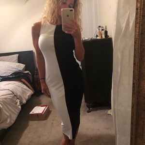 Cotton tank dress black/white